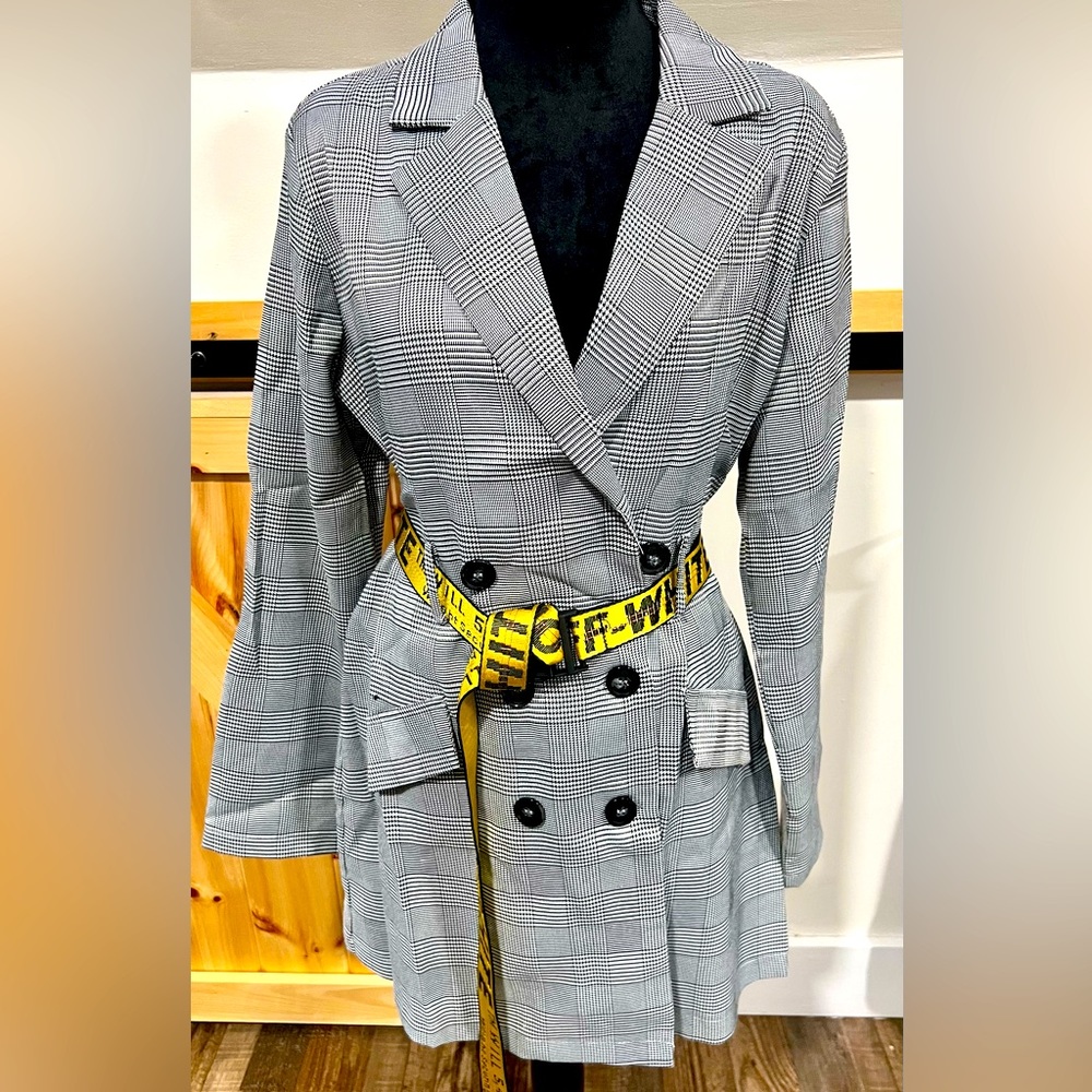 Grey Checkered Blazer play suit PLT (14)